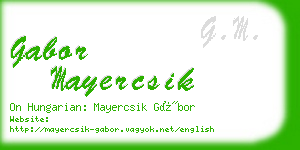 gabor mayercsik business card